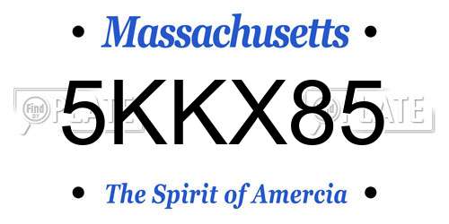 5KKX85 Massachusetts License Plate