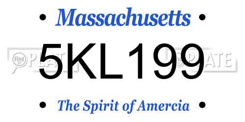 5KL199 Massachusetts License Plate