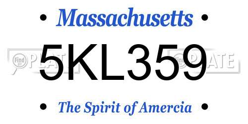 5KL359 Massachusetts License Plate
