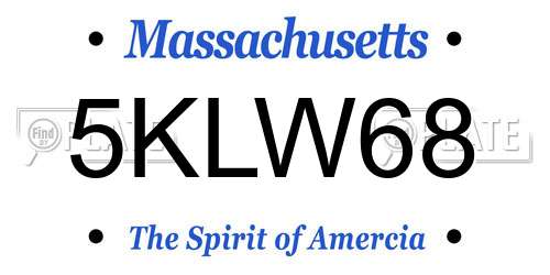 5KLW68 Massachusetts License Plate
