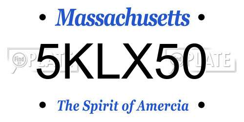 5KLX50 Massachusetts License Plate