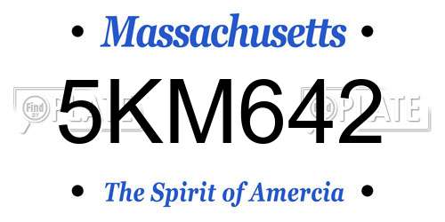 5KM642 Massachusetts License Plate