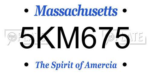 5KM675 Massachusetts License Plate