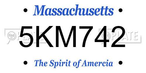5KM742 Massachusetts License Plate