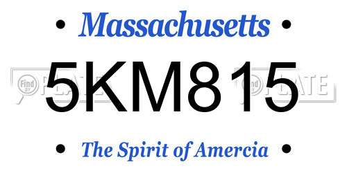 5KM815 Massachusetts License Plate