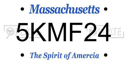 5KMF24 Massachusetts License Plate