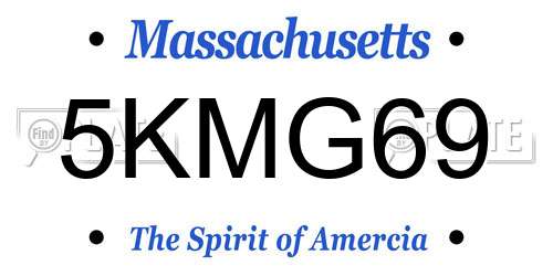 5KMG69 Massachusetts License Plate