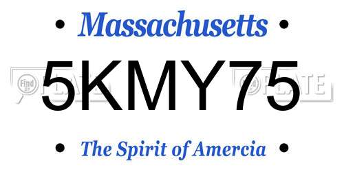 5KMY75 Massachusetts License Plate