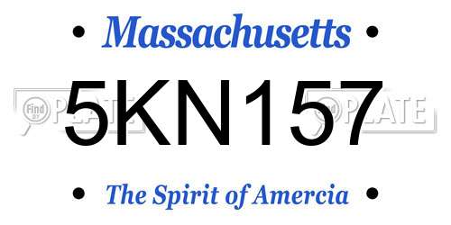 5KN157 Massachusetts License Plate
