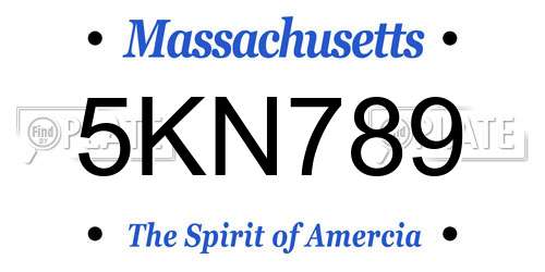 5KN789 Massachusetts License Plate
