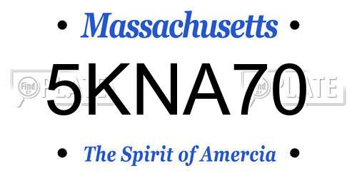 5KNA70 Massachusetts License Plate