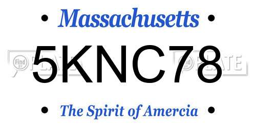 5KNC78 Massachusetts License Plate