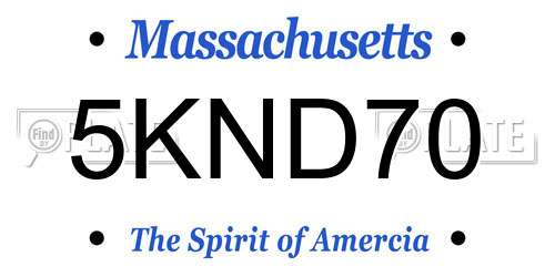 5KND70 Massachusetts License Plate
