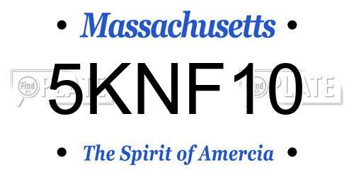 5KNF10 Massachusetts License Plate