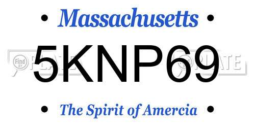 5KNP69 Massachusetts License Plate