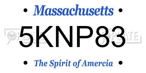 5KNP83 Massachusetts License Plate