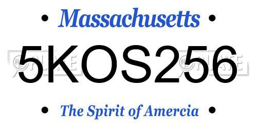 5KOS256 Massachusetts License Plate