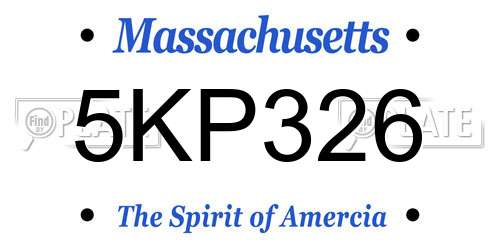 5KP326 Massachusetts License Plate