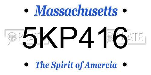 5KP416 Massachusetts License Plate