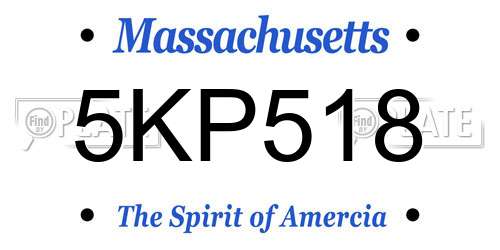5KP518 Massachusetts License Plate