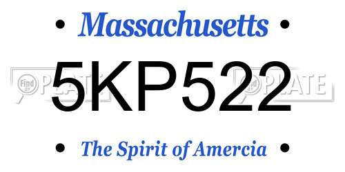 5KP522 Massachusetts License Plate