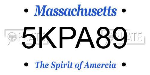 5KPA89 Massachusetts License Plate