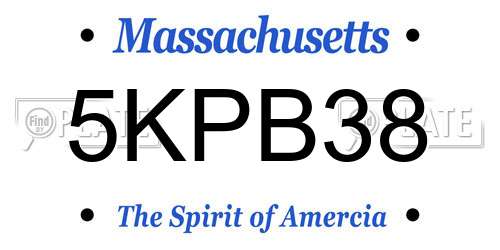 5KPB38 Massachusetts License Plate