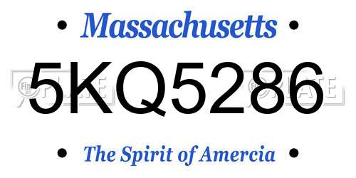 5KQ5286 Massachusetts License Plate