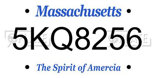 5KQ8256 Massachusetts License Plate