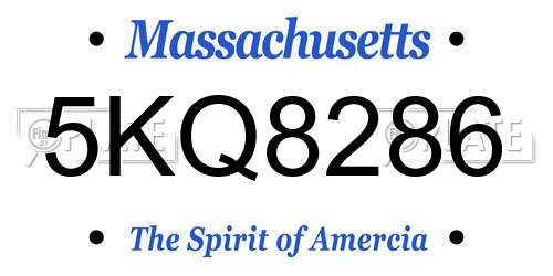 5KQ8286 Massachusetts License Plate