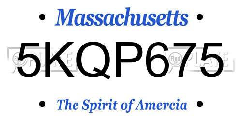 5KQP675 Massachusetts License Plate