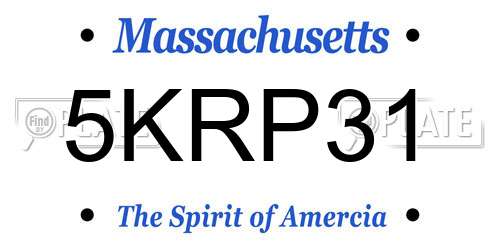 5KRP31 Massachusetts License Plate