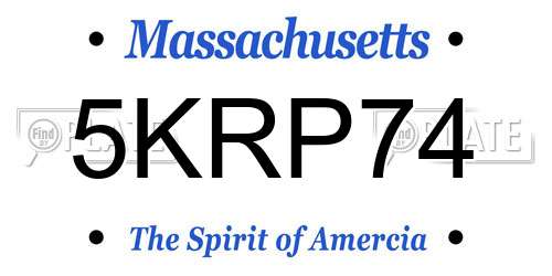 5KRP74 Massachusetts License Plate
