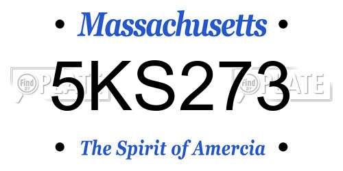5KS273 Massachusetts License Plate