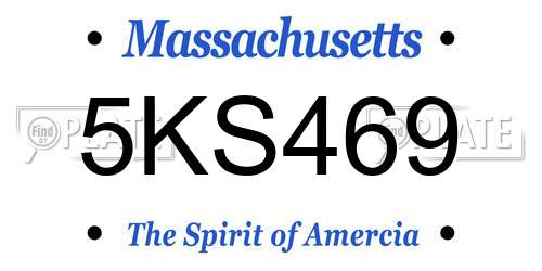 5KS469 Massachusetts License Plate