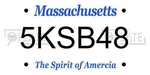 5KSB48 Massachusetts License Plate