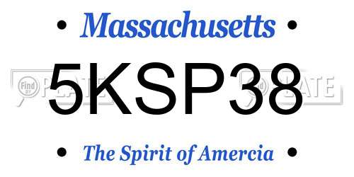 5KSP38 Massachusetts License Plate