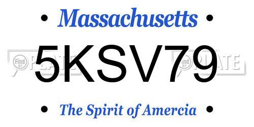 5KSV79 Massachusetts License Plate