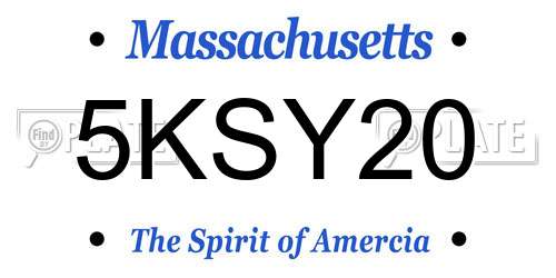5KSY20 Massachusetts License Plate