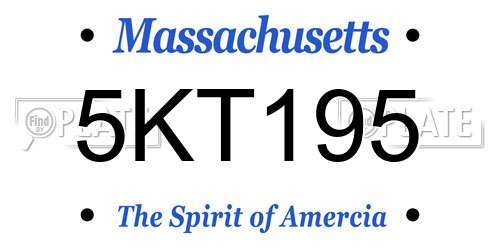 5KT195 Massachusetts License Plate