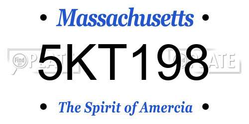 5KT198 Massachusetts License Plate
