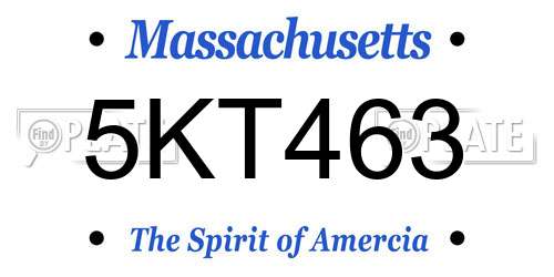 5KT463 Massachusetts License Plate