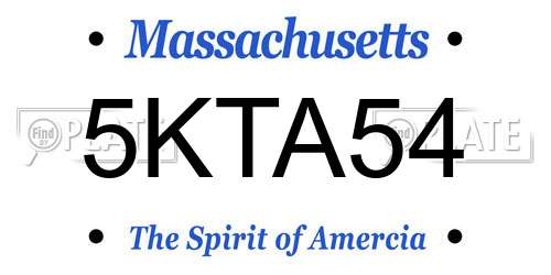 5KTA54 Massachusetts License Plate