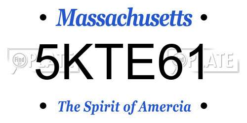 5KTE61 Massachusetts License Plate