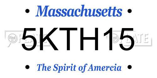 5KTH15 Massachusetts License Plate