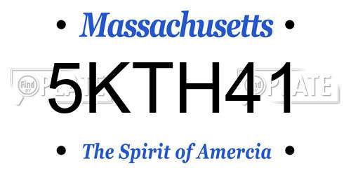 5KTH41 Massachusetts License Plate
