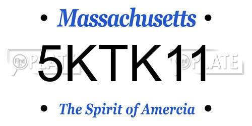 5KTK11 Massachusetts License Plate