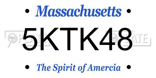 5KTK48 Massachusetts License Plate