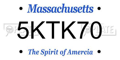 5KTK70 Massachusetts License Plate