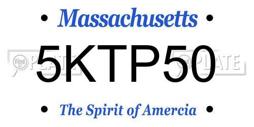5KTP50 Massachusetts License Plate